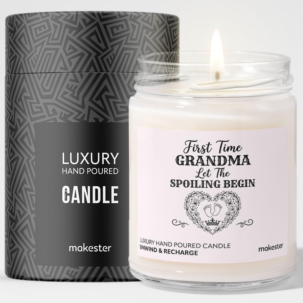 Gifts for New Grandma - Luxury Soy Wax Candle - Vanilla, Jasmine, Sugared Almond - Makester โ image 1