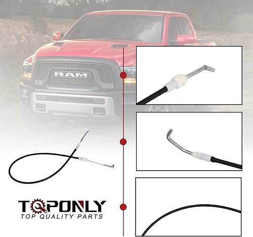 Miniatura 4 de TQPONLY Cable de pestillo para manija de puerta 912-610 compatible con Dodge Ram 1500 2500 3500 2011-2023 para el lado del conductor delantero