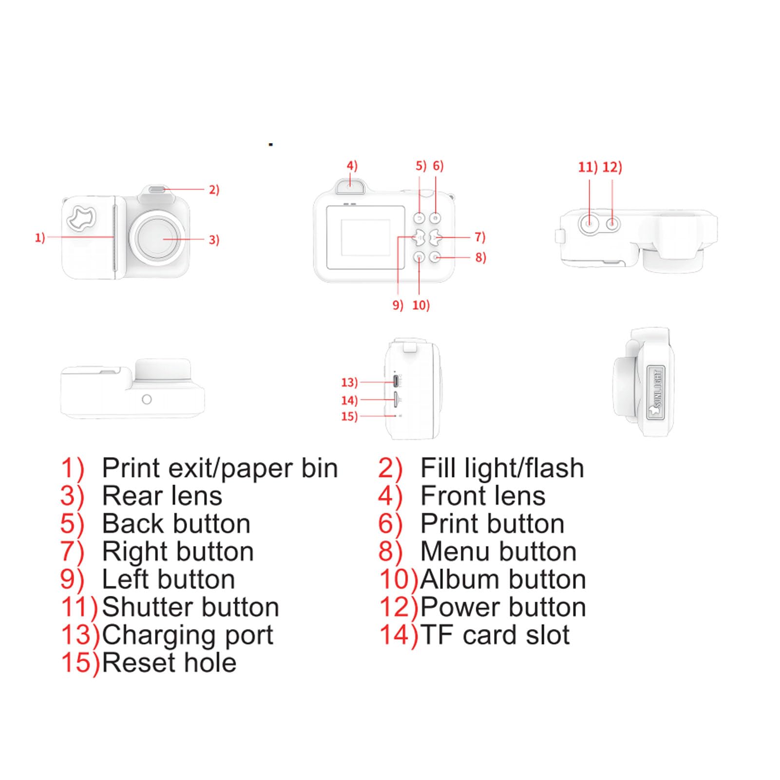 Irfora Selfie Print Camera Stampa Termica Doppia Lente con Flash per Viaggi Schermo IPS HD da 2,4 Pollici (Rosa Bianco)