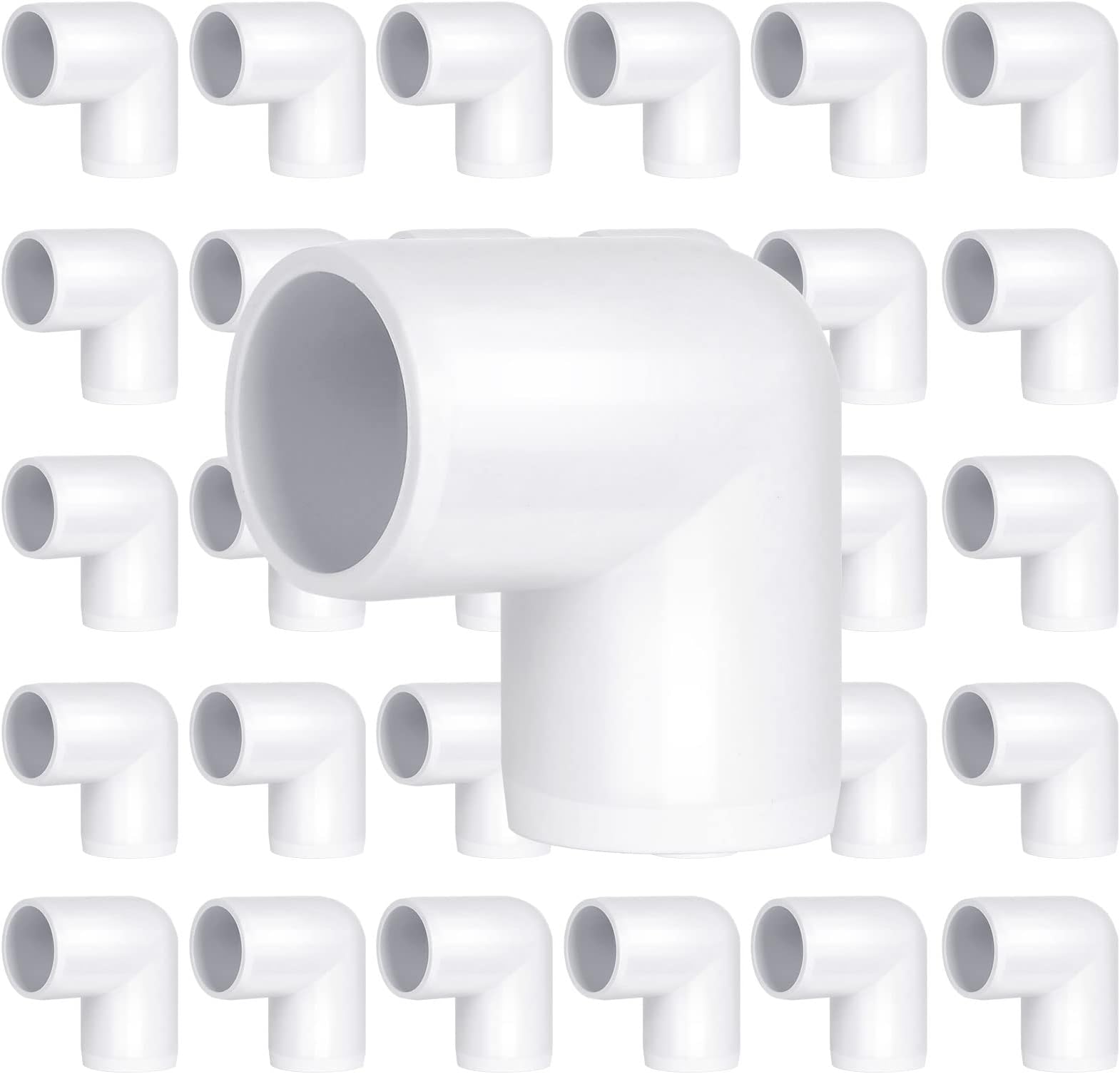 30Pcs 1/2” 2-Way PVC Pipe Fittings 90 Degree Elbow PVC Pipe Fitting Furniture Build Grade SCH40 (Socket x Socket) 1/2”PVC Fitting Connectors for DIY PVC Shelf Greenhouse Garden Support Structure