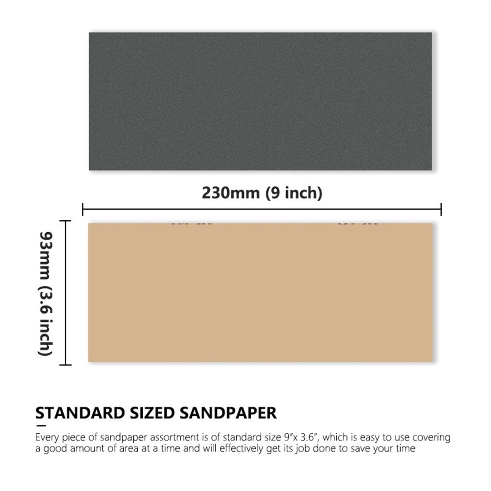 Carta vetrata per Legno, 4 Pezzi di Carta vetrata ad Acqua 230x93mm Carta vetrata Grana 80-5000 Carta vetrata abrasiva Legno Metallo lucidante for Auto(Grit 3000)