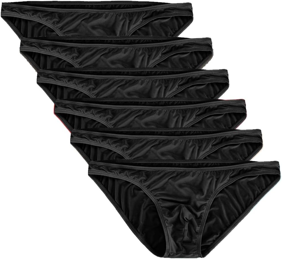 Mens Basic Bikini Briefs Pack Low Rise Ice Silk Underwear
