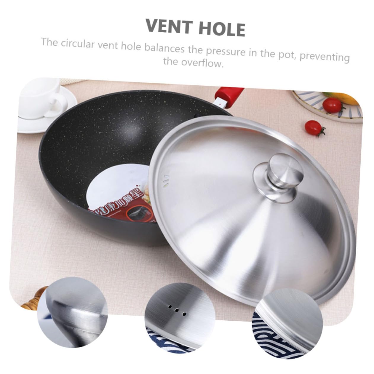 Coperchio per Pentole in Acciaio Inox Argentato, 1 Pezzo