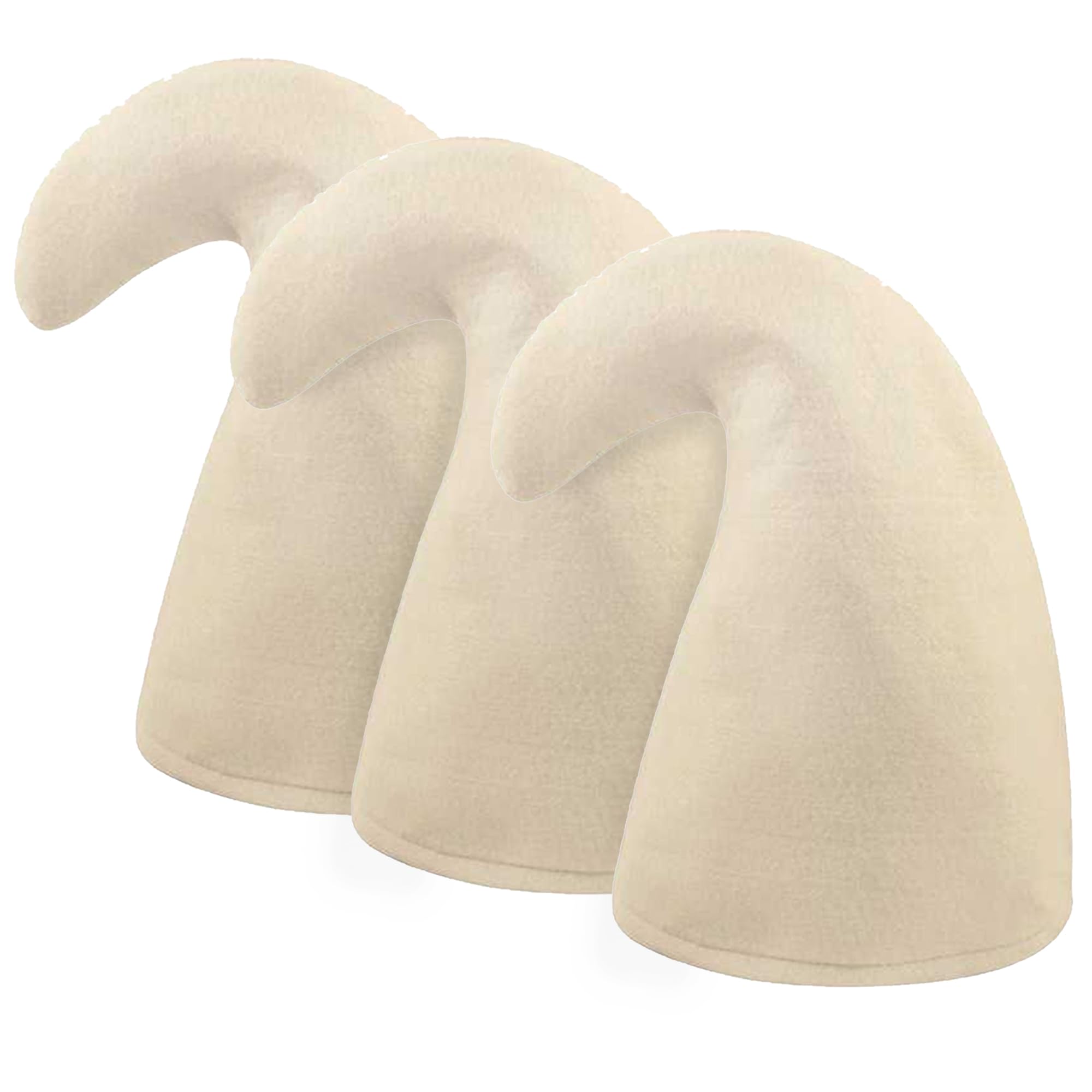 WickedFun® Adult White Gnome Hats, Unisex Pack Of 1/3/6/12 Fairytale Elf Garden Dwarf Hat Christmas Halloween Fancy Dress Cosplay Costume Headwear Accessory For Birthday Cosplay Party, (Pack Of 3)