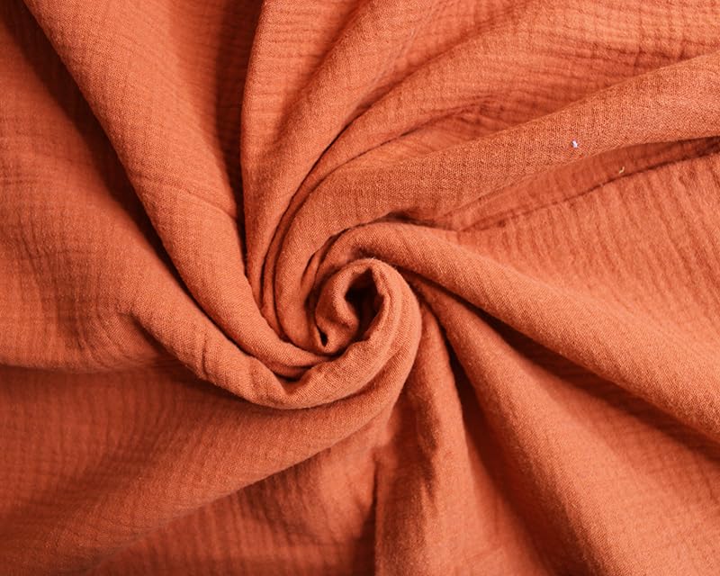 Needleberry Rust Cotton Gauze Fabric - 130cm - 100% Cotton - Soft, Breathable Material for Baby Crafts, Sewing, Muslins and DIY Projects (Rust, 3 Meters)