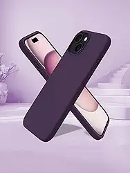 Capa para iPhone 14, capa de silicone líquido de 3 camadas para iPhone 14, capa de borracha de gel macio para iPhone 14, capa de telefone de 6,1 polegadas (Fúcsia)