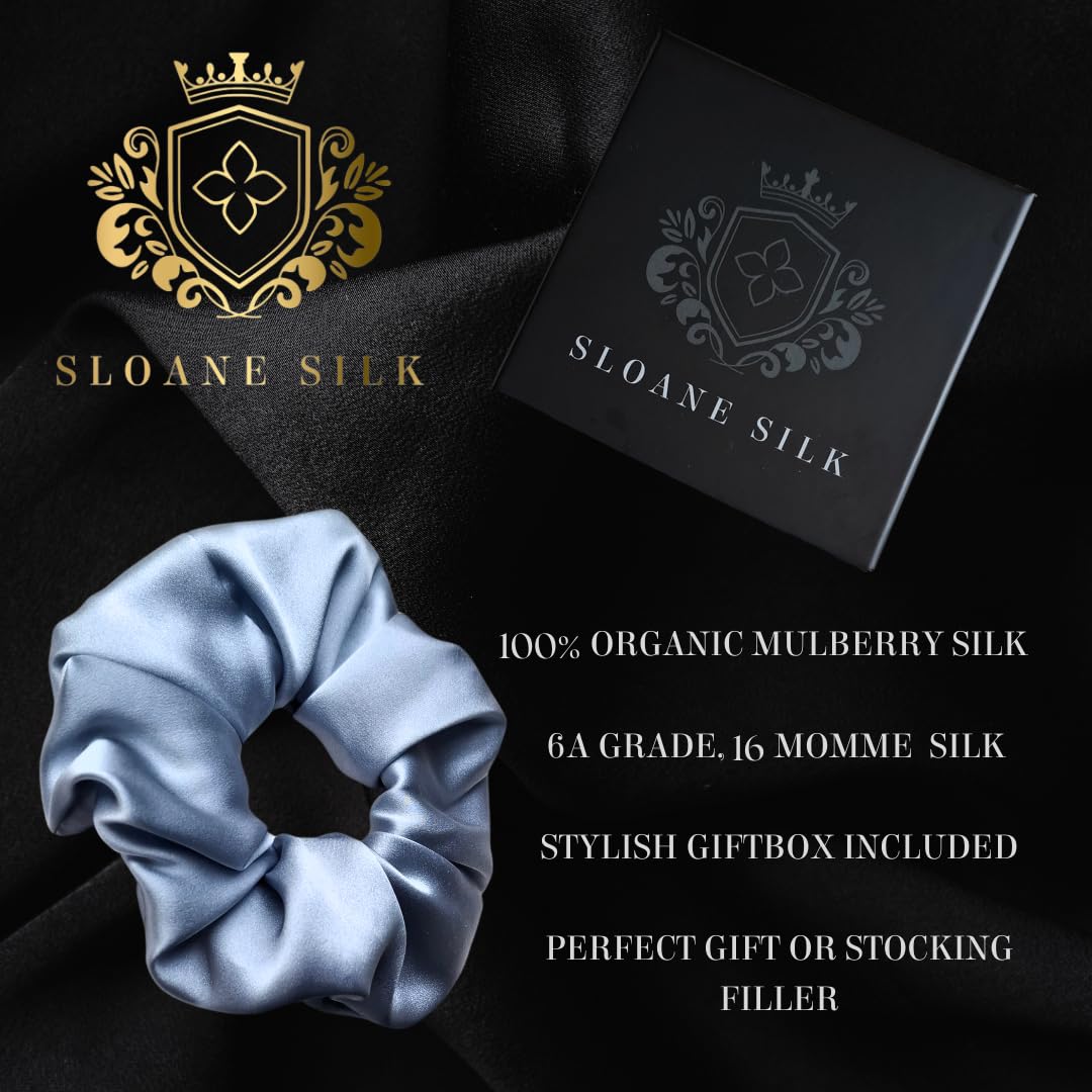 100% Pure Mulberry Silk Scrunchie, Luxury 6A Grade Real Silk Hair Tie, Anti-Frizz & Gentle on Hair, OEKO-TEX Certified - Image 3