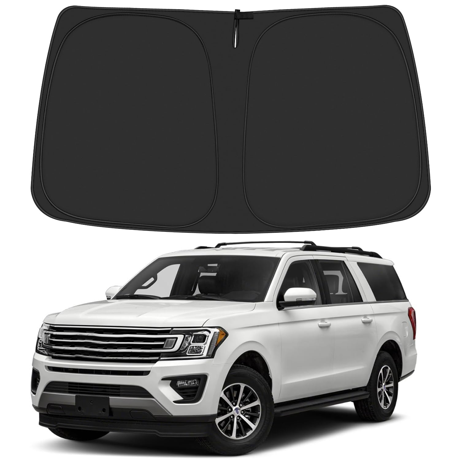 ULROLIT Windshield Sun Shade for 2018-2025 Fo-rd Expedition Accessories, Foldable Window Sunshade Sun Visor Protector, Front Windshield Sunshade Sun Shield Blocks UV Rays Heat