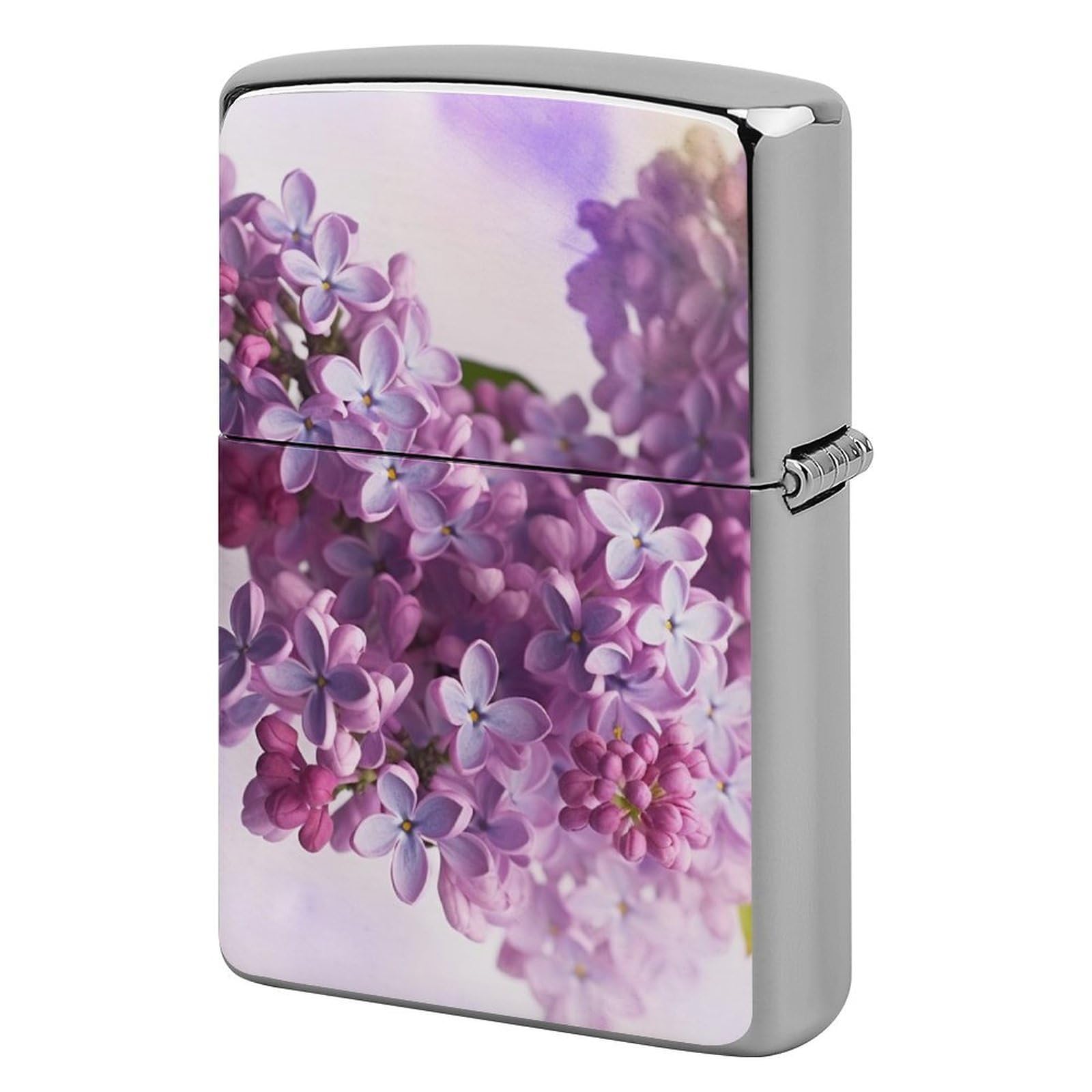 Lilac Flowers Lighter Cover for Men, Personalized Lighter Case for Birthday Gift, Flip-Top Lighters Protective Cover, Portable Lighters Shell for Outdoor, Travel