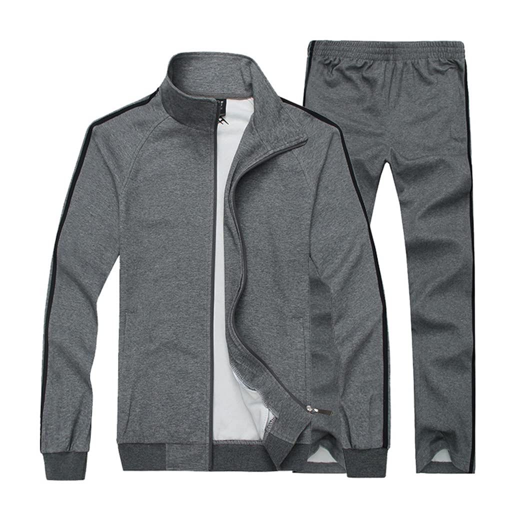 Men's Casual Sweatsuits Full Zip Track Suits for Men Set 2 Piece Jogging Sweat Suits Mens