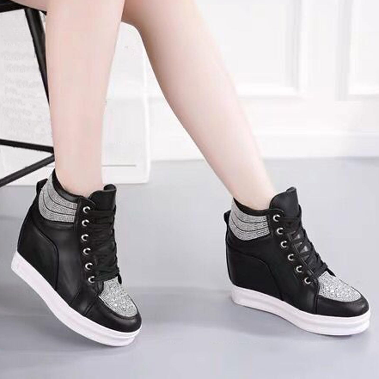 Damskie buty sportowe na koturnie, ukryte buty na koturnie, oddychające trampki damskie, oddychające, wygodne, do chodzenia, pracy i relaksu