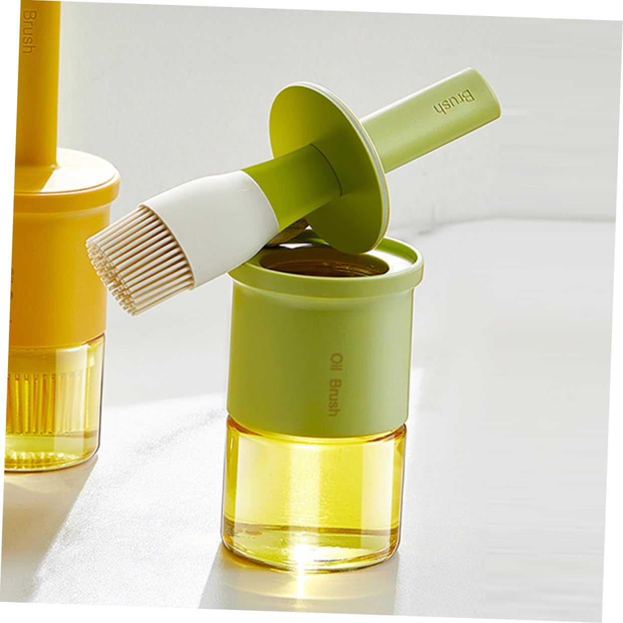 JOINPAYA Basting Brush with Silicone Bristles and Oil Bottle High-temperature Resistant Pastry Brush for Bbq and Baking for Marinades Sauces and Oils