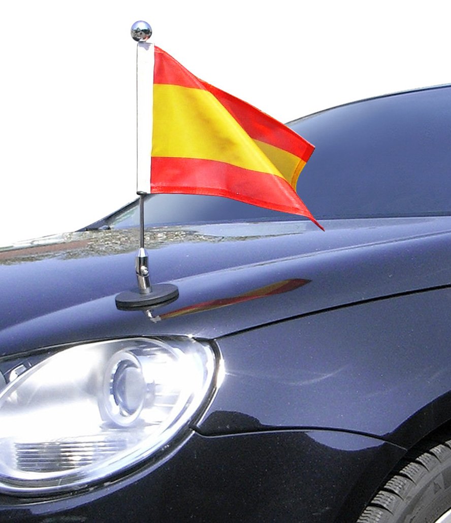 Pavillon pour véhicule Diplomat-1.30-Chrome Espagne aimanté pour mât de capot berline