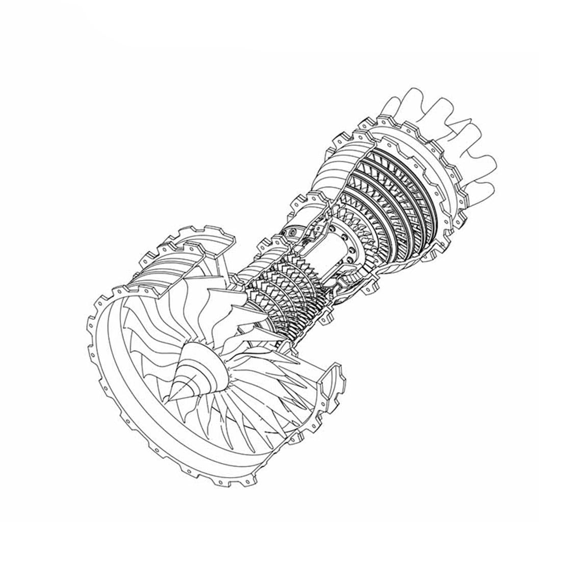 Model silnika spalinowego, 900 turbofanów, silnik do samodzielnego montażu, model silnika samolotowego, fizyka, zabawka eksperymentalna dla dorosłych – 150 szt