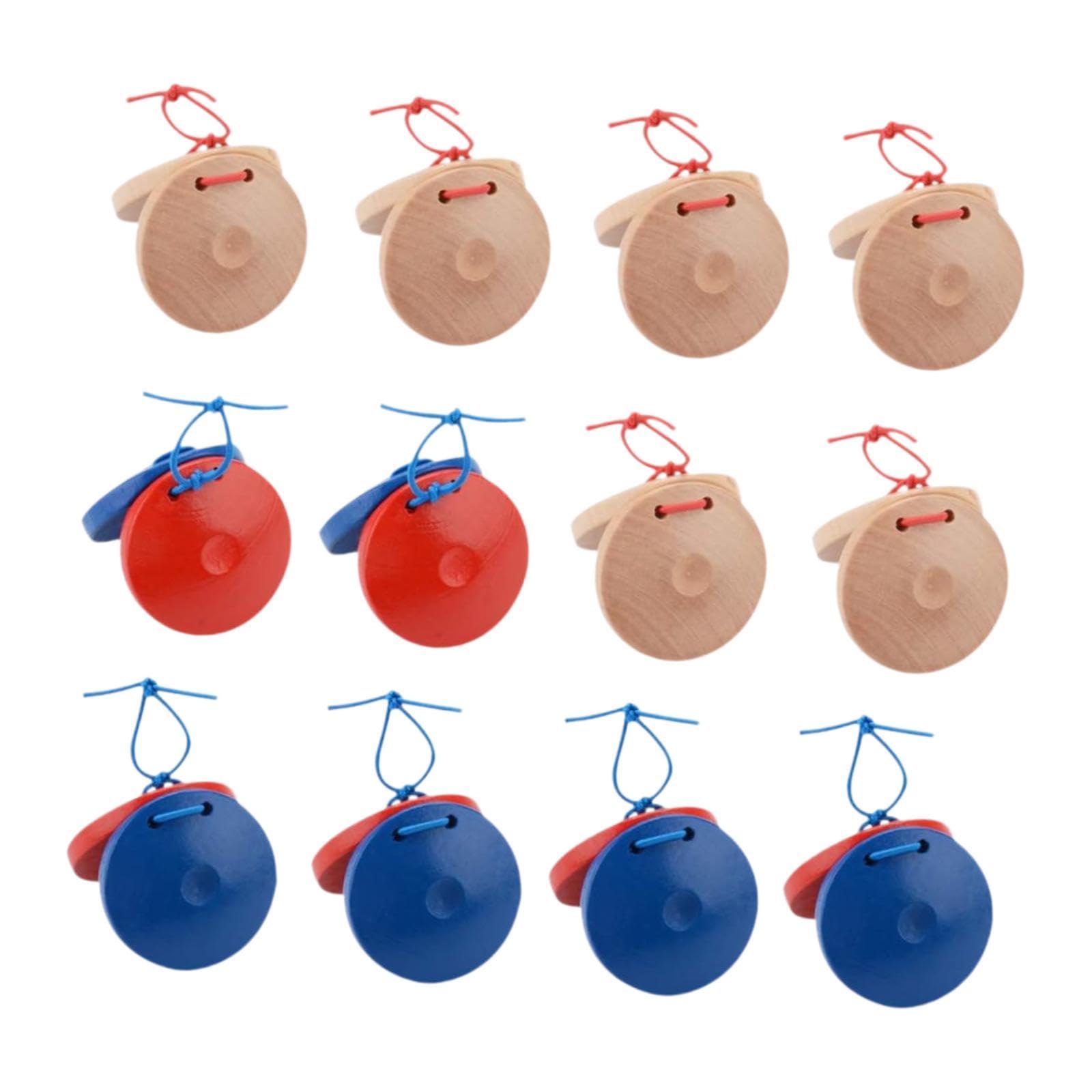 Harilla Lot de 12 castagnettes musicales en bois pour adultes