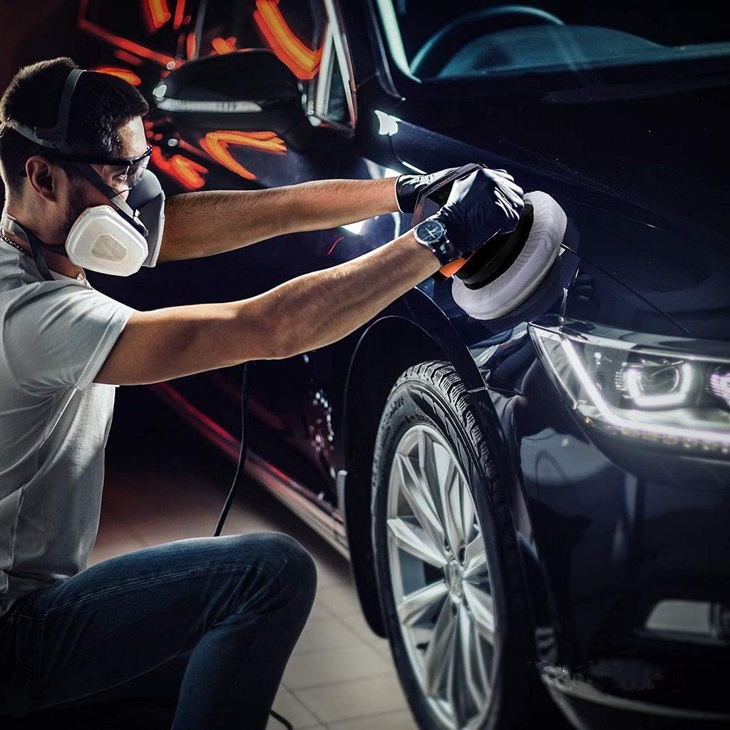Waxer Polisher 1.1Amp, 10-Inch Dual Action Random Orbital Car Buffer Polisher Waxer, 10Ft Power Cord, Variable Speed, With Polisher Pad Bonnets and Gloves, Ideal for Car Waxing - TCP01A