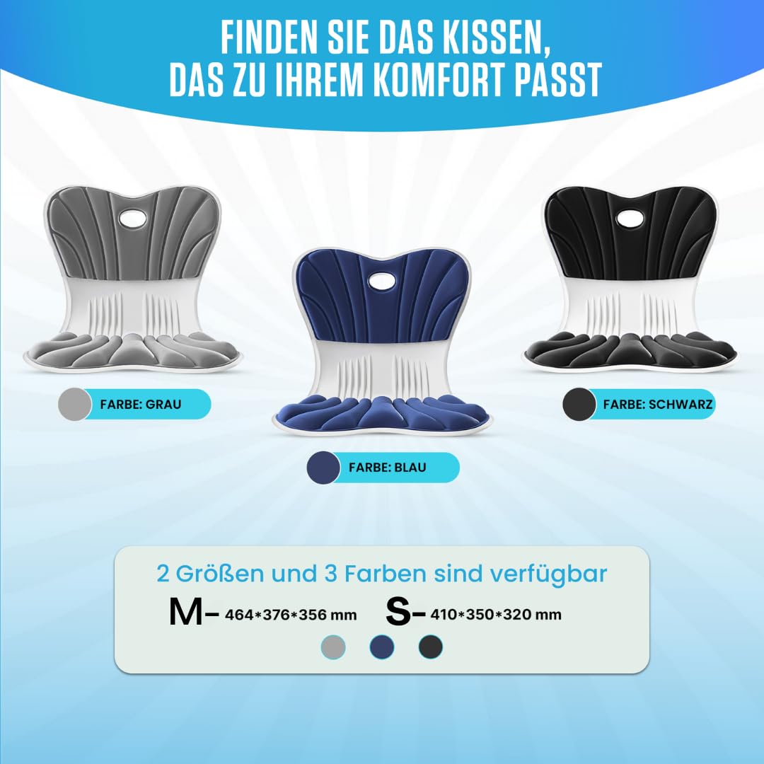 Soporte lumbar ortopédico – Cojín protector de espuma viscoelástica para asiento y respaldo para corrección de postura, dolor de espalda y estabilización pélvica, oficina, sillas de juego y