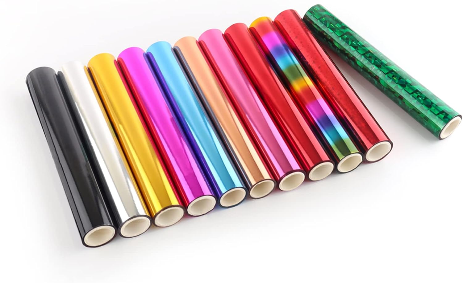 Briartw Heat Activated Foil Bundle for Card Making,for Glimmer Hot Foil System/Heat Foil Pen,5.9inx9.84ft Heat Transfer Foil Roll,17 Assorted Colors Hot Foil Roll Foil Transfer Sheets