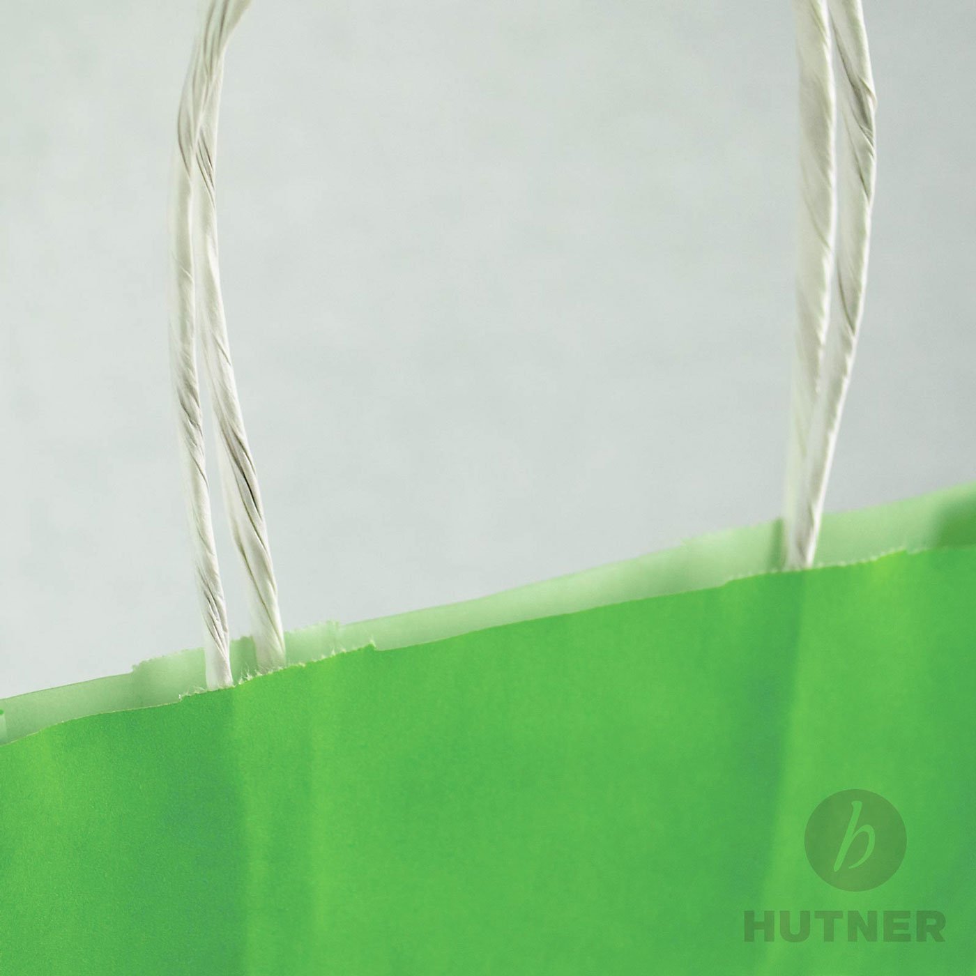 Papiertüten grün mit Kordel-Henkel I 250 Stk. 32+12x41cm I Papiertragetasche für Einzelhandel, Weihnachten, Mitbringsel, TO-GO I Geschenktüten aus Kraftpapier I HUTNER