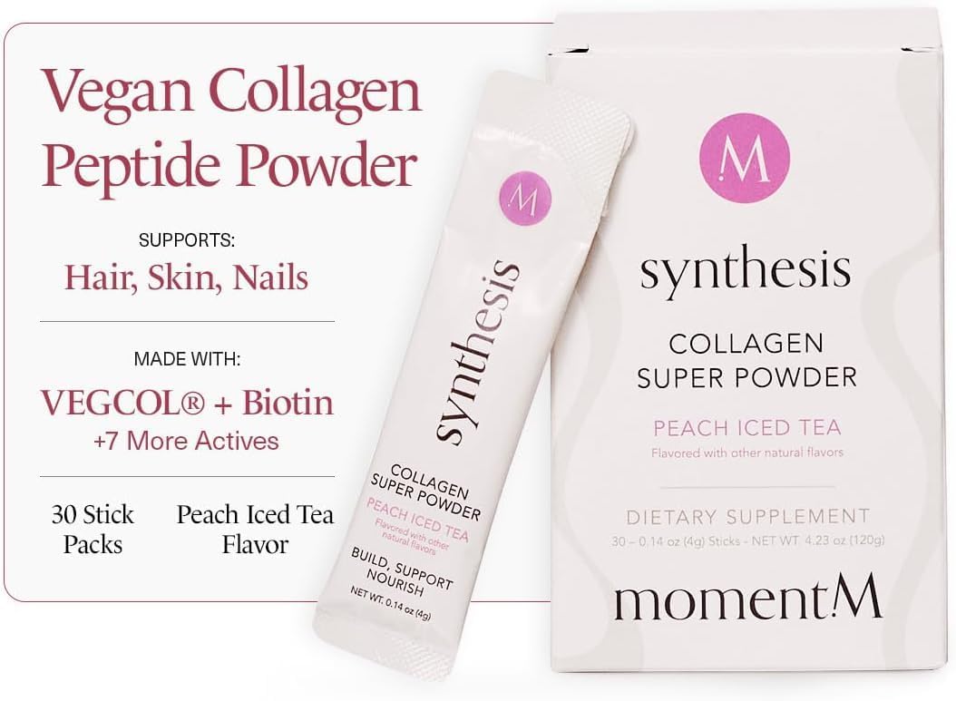 Synthesis Vegan Collagen Powder Supplement – Supports Healthy Skin, Hair, Nails, Joints, Youthful Glow – Plant Based Superfood, Hyaluronic Acid, Biotin, Antioxidants – Vegetarian, Cruelty-Free, 30 Ct