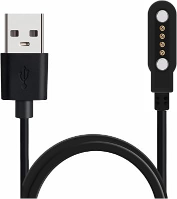 Smart Watch Universal Charger Magnetic 7.62mm, Smartwatch 4 Pin Magnetic Suction Replacement Charger Cable for da fit Smart Watch, Charging Distance of Watch is Compatible 7.5mm-8mm