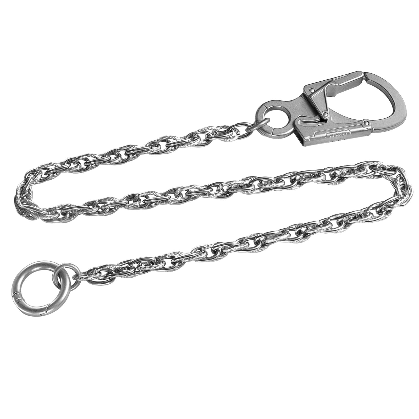Ahiller Wallet Chain Men Heavy Duty Biker Security Keychain Pants Chain | Dual-Lock Carabiner for Belt,Pocket,Pants,Jeans, Cycling, Travel, Everyday Metal Accessories for Men and Women