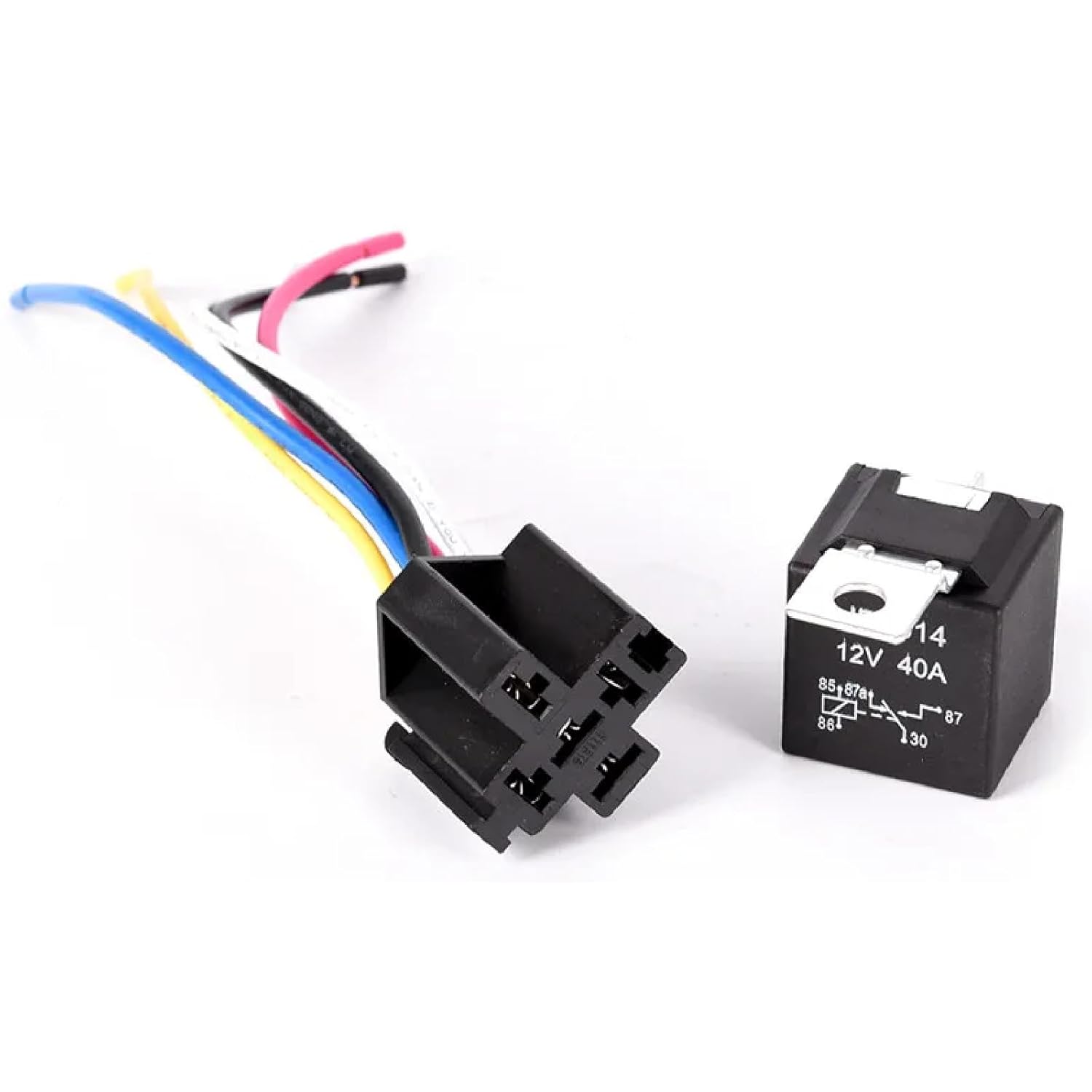 JD1914 Waterproof Automotive Relay, 12V 40A 5-Pin Car Relay with Socket, High Current Switching Relay for Cars Trucks Motorcycles (Black)