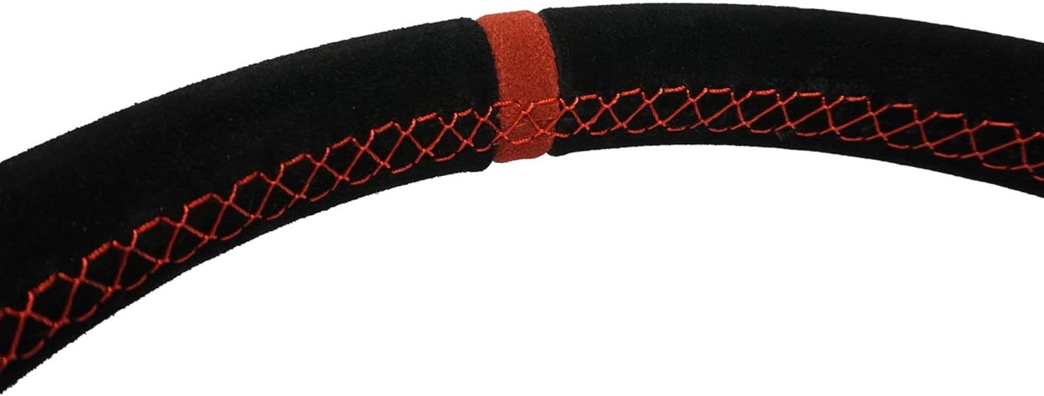 PRP Seats Flat Suede Grip Steering Wheel for Off-Road Racing - High-Strength Aluminum, Matte Black Finish, Universal 6 Point Bolt Pattern, 13' x 3" Dish - 1-3/8" Grip (Red)