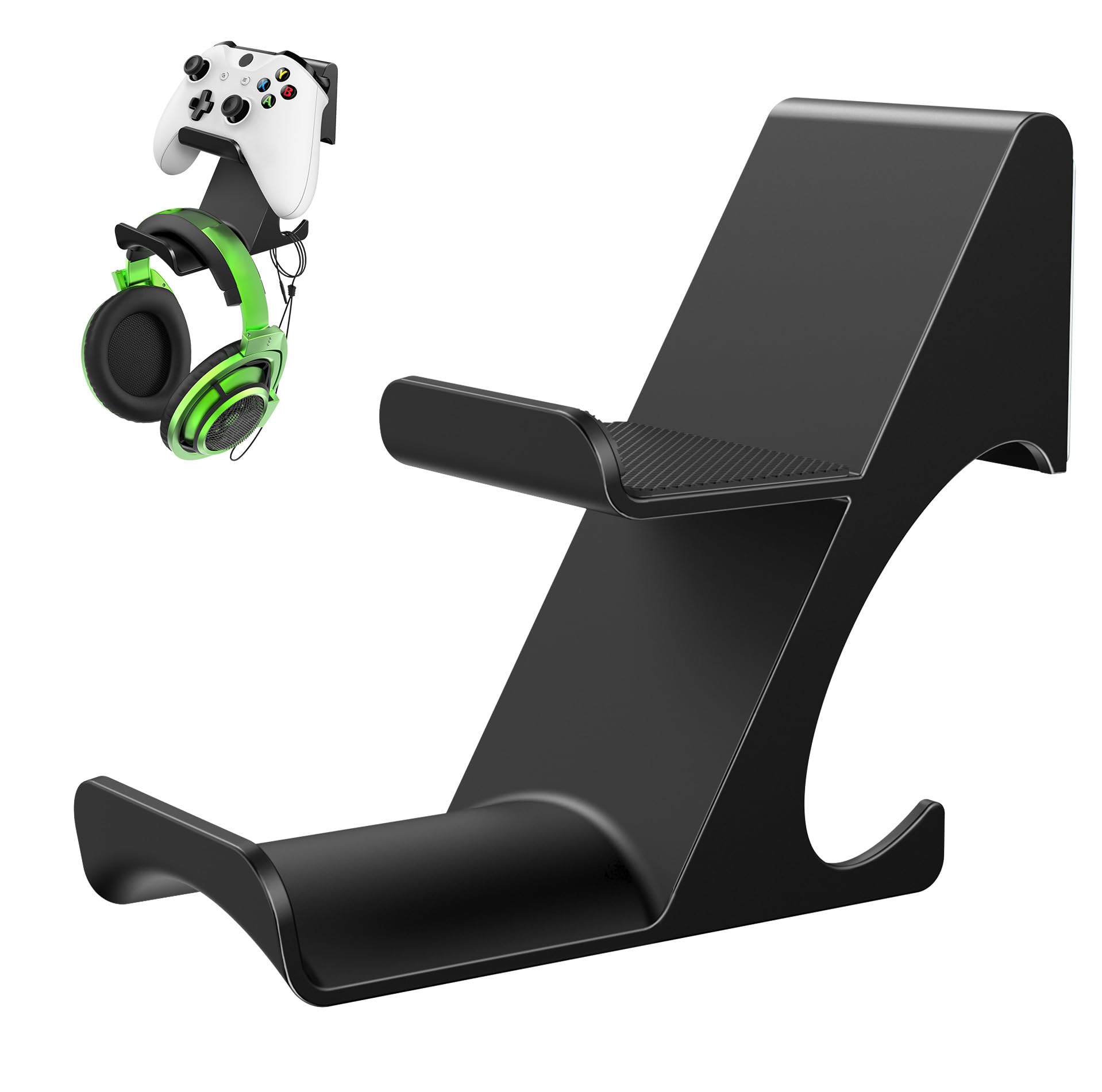 6amLifestyle [Latest Version] Controller and Headphone Holder Stand with Cord Holders for PS5 PS4 Xbox One Switch Pro Gamepad Controller Wall Mount