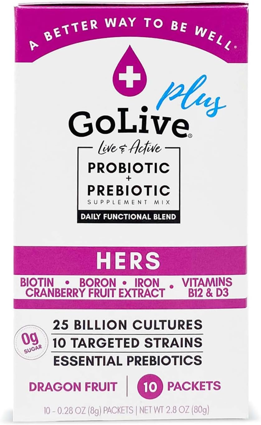 Probiotic for Women – Sugar-Free Synbiotic Powder with Prebiotics, Cranberry, Biotin, B12 & D3-25 Billion CFUs, 10 Clinical Strains – Supports Vaginal, Digestive, UT & Immune Health