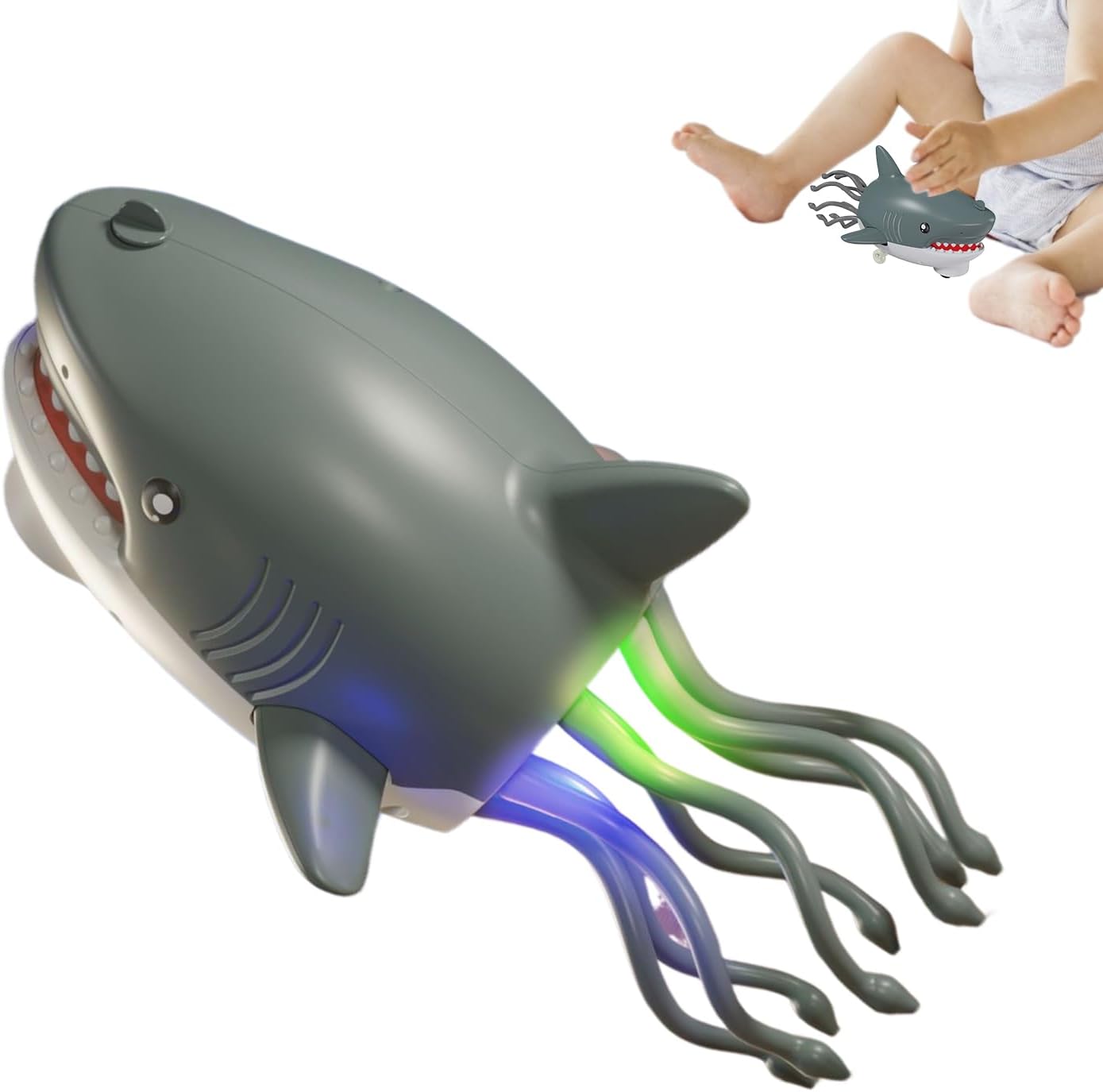 Genérico Interactive Shark Toy,Doll with Light and Anti-Jam Spray - Animal Relaxing Toy | for Boys and Girls Family Indoor Use Kindergarten Home Birthday And