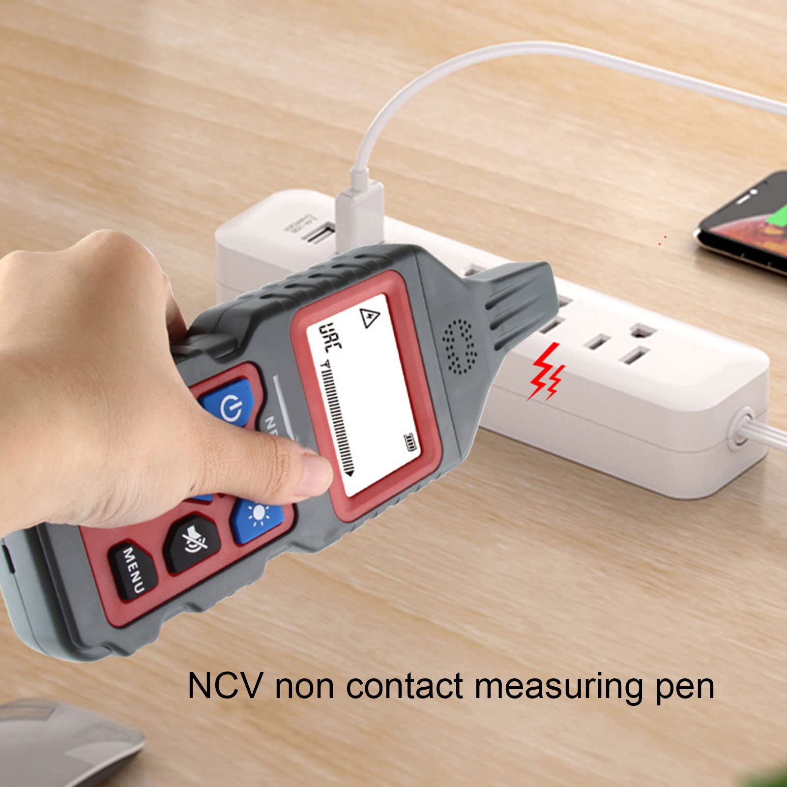Probador de Cables Subterráneos, Detector de Rastreador de Cables de Localización, Localizador de Cables de Cables Subterráneos de 12 a 400 V Ca CC, Función de Linterna Incorporada para Conductos