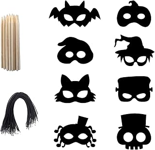 2 fantasia fantasia protetor facial - acessório fantasia cosplay, revestimento preto, protetor rosto raspagem Halloween, acessório fantasia cosplay vívido fofo adicionar mais diversão kit artesanato DIY criativo Nanyaciv