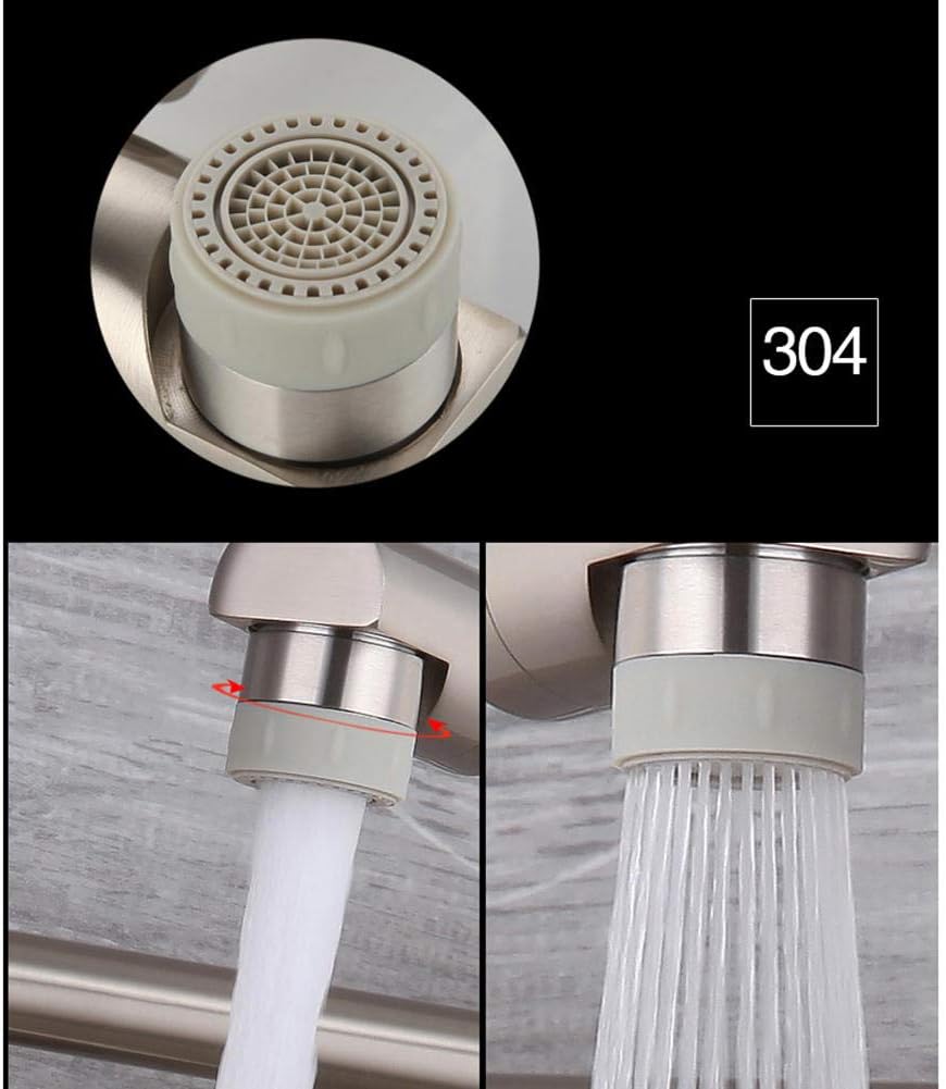 Black Mixer Faucet Kitchen Wall Mount, Foldable Kitchen Sink In-Wall Double-Hole Hot and Cold with Sprayer 2-Mode Sprinkler, Laundry Sink Full Copper Faucets-Black