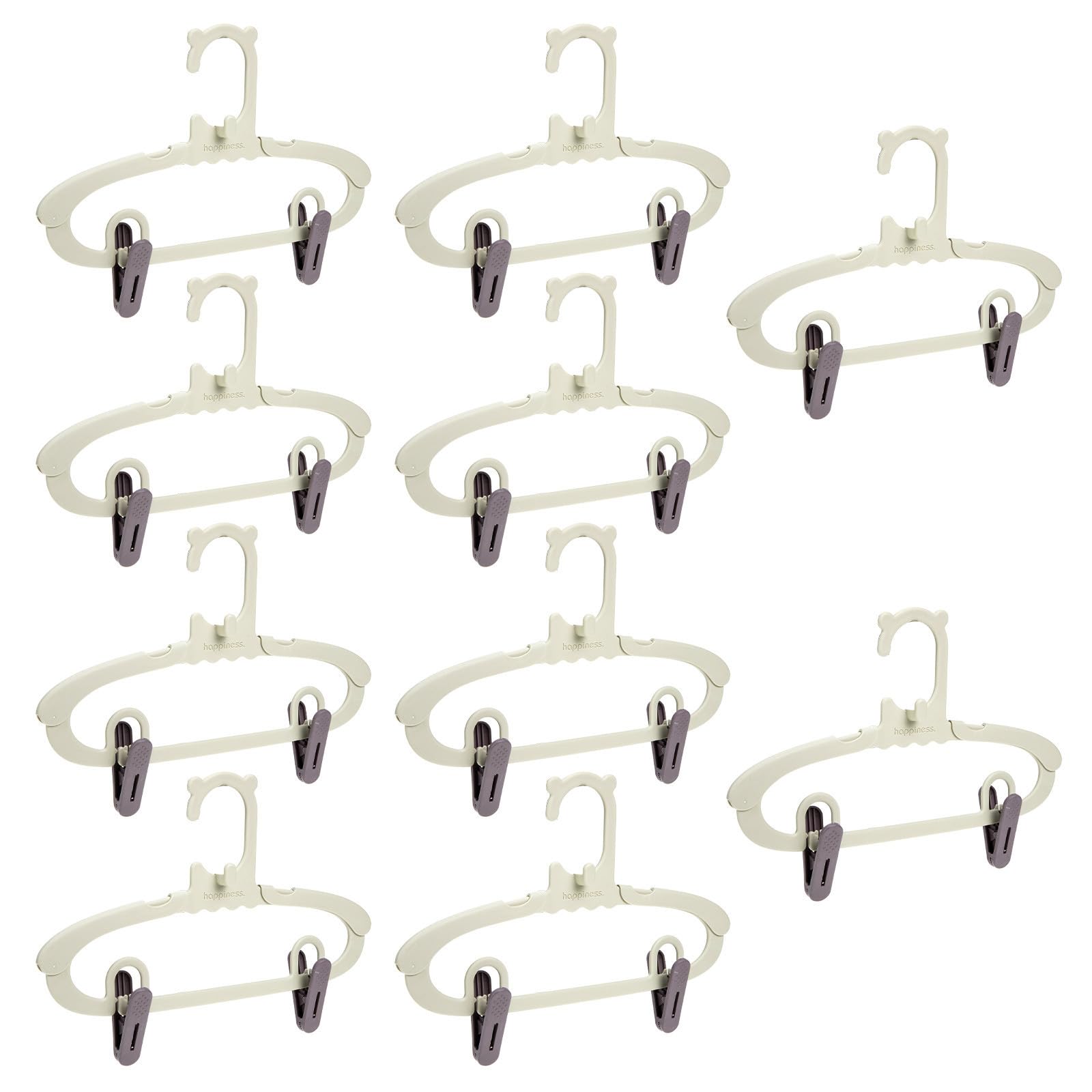 HANABASS Perchas Telescópicas para Ropa Infantil Pinzas para Pantalones, Material PP, Uso en Armarios y Hogar, Juego de 10 Piezas para Niñas
