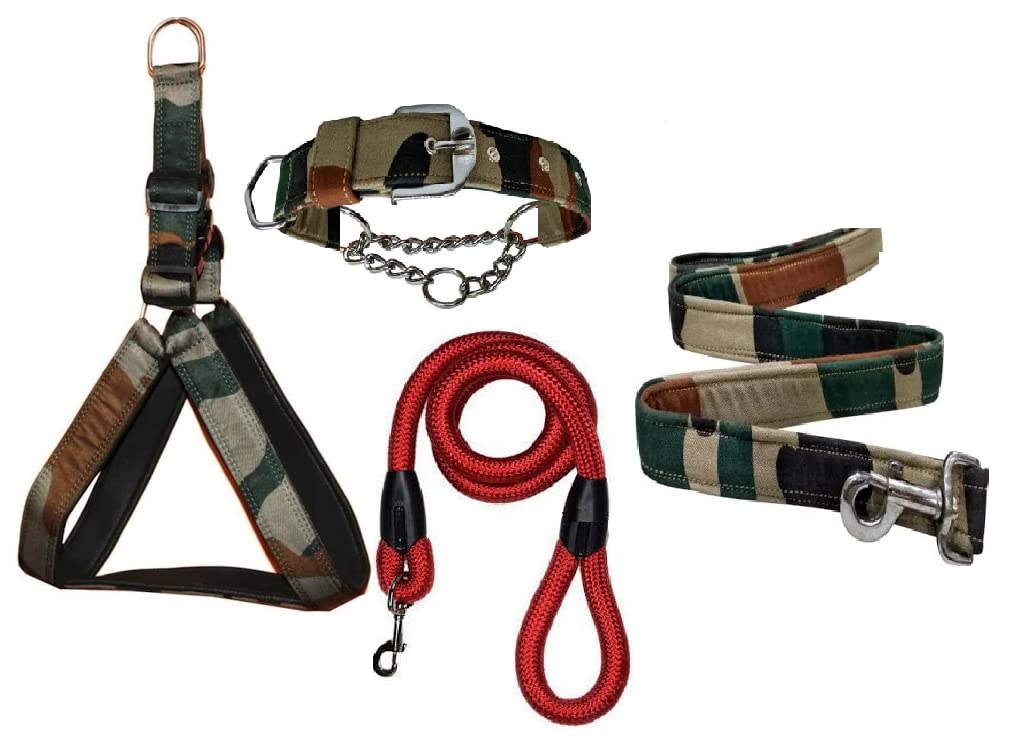 Hachiko Dog Padded Body Belt Harness+Choke Collar+Leash+Rope(Combo of 4) (B09JG1496J) Amazon Price History, Amazon Price Tracker