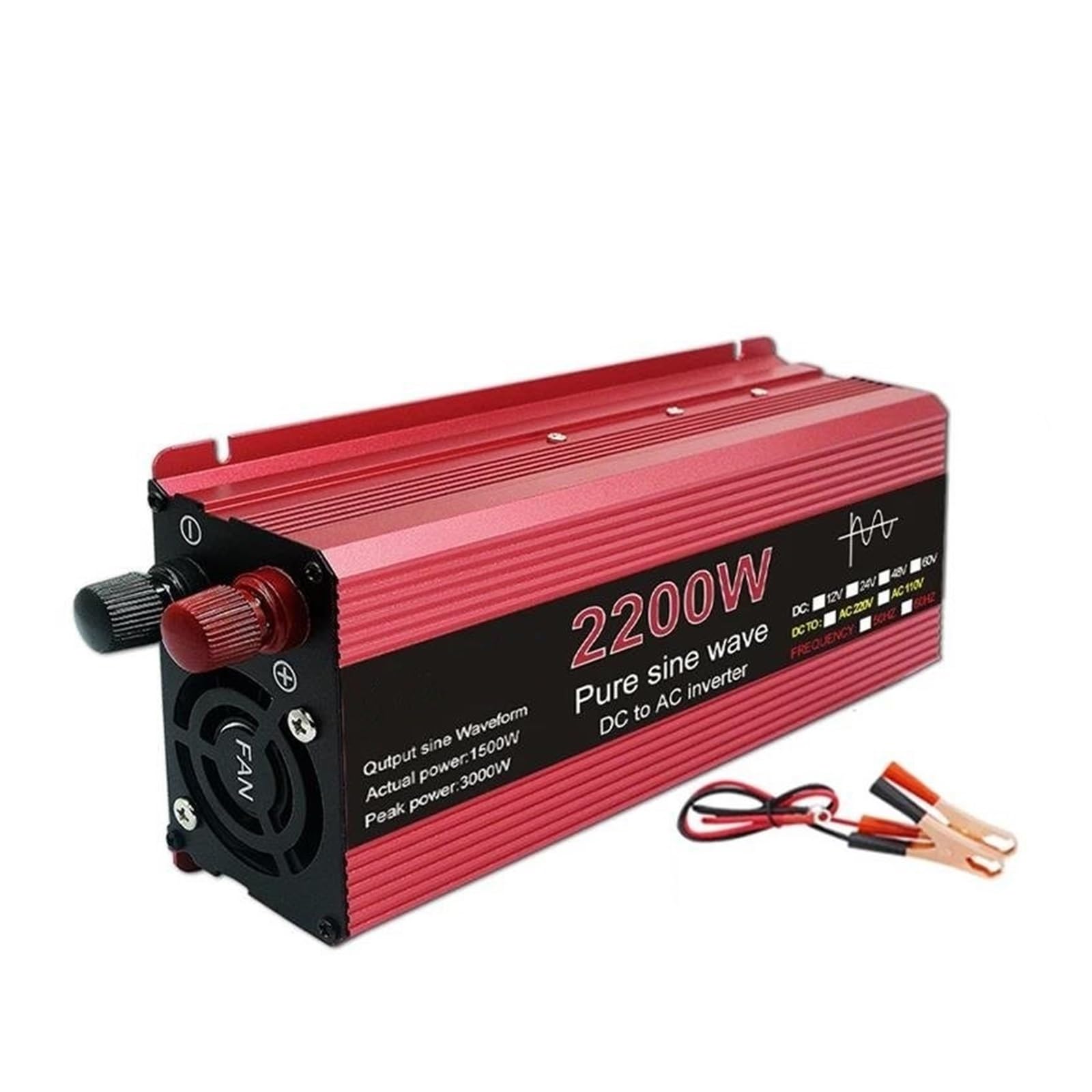 Convertitore Power Inverter 3000w 2200w 1600w 1000w Inverter Potenza Onda Sinusoidale Pura 12V DC A AC 220V Convertitore Stabilizzatore 24V Inverter Solare 50hz 60hz(24V,110V-60HZ,2200W)