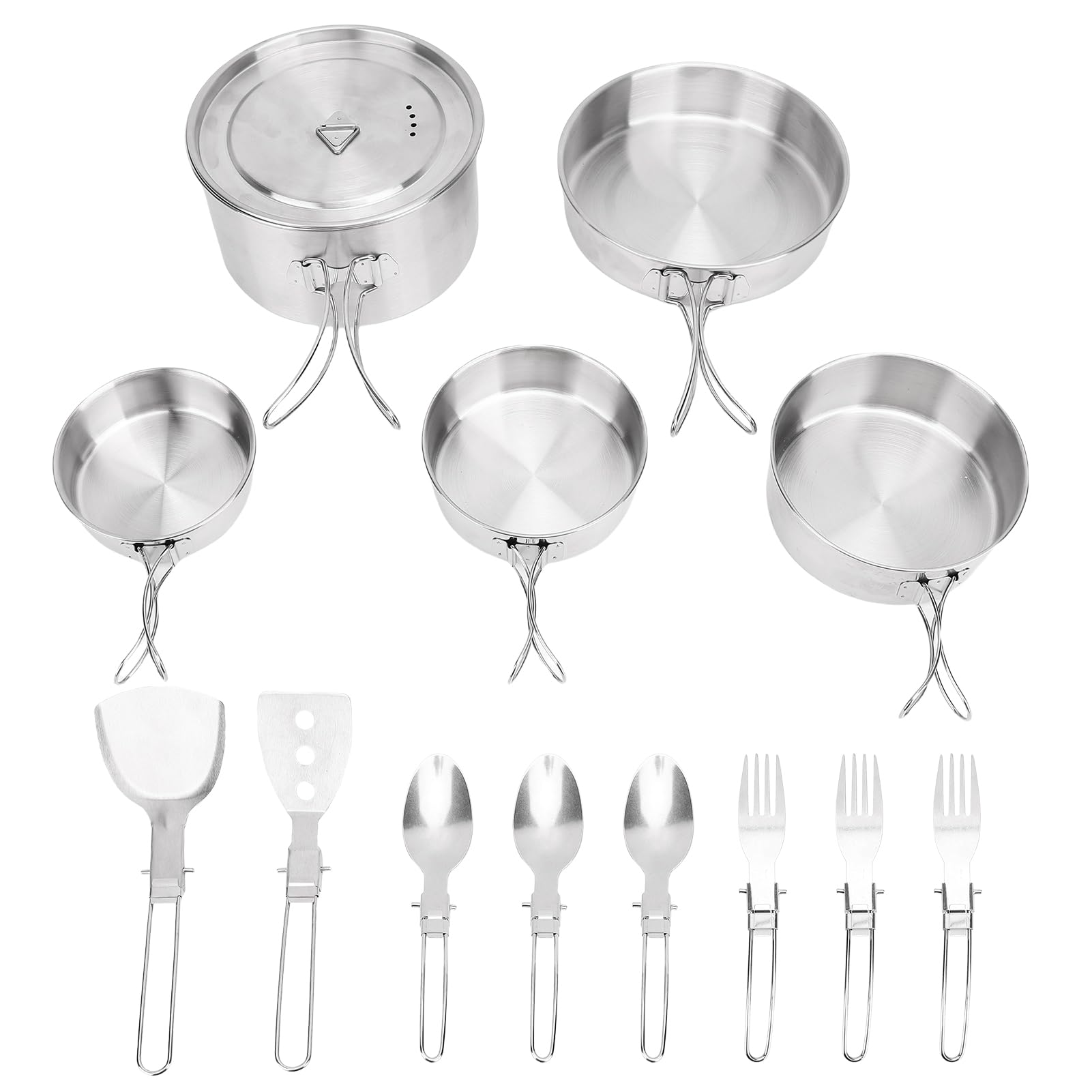 Changor Batterie de Cuisine de Camping, Casseroles Pliables en Acier