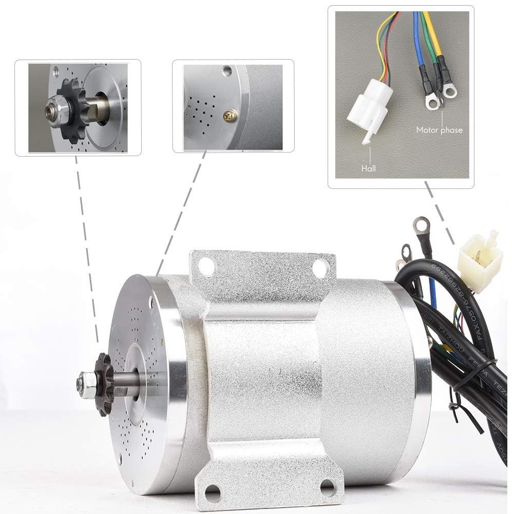 Moteur de scooter électrique 48V 2000W Moteur d'entraînement moyen Contrôleur sans balais DC 45A avec interrupteur à 3 vitesses à poignée d'accélérateur LCD pour électrique Go Kart ATV