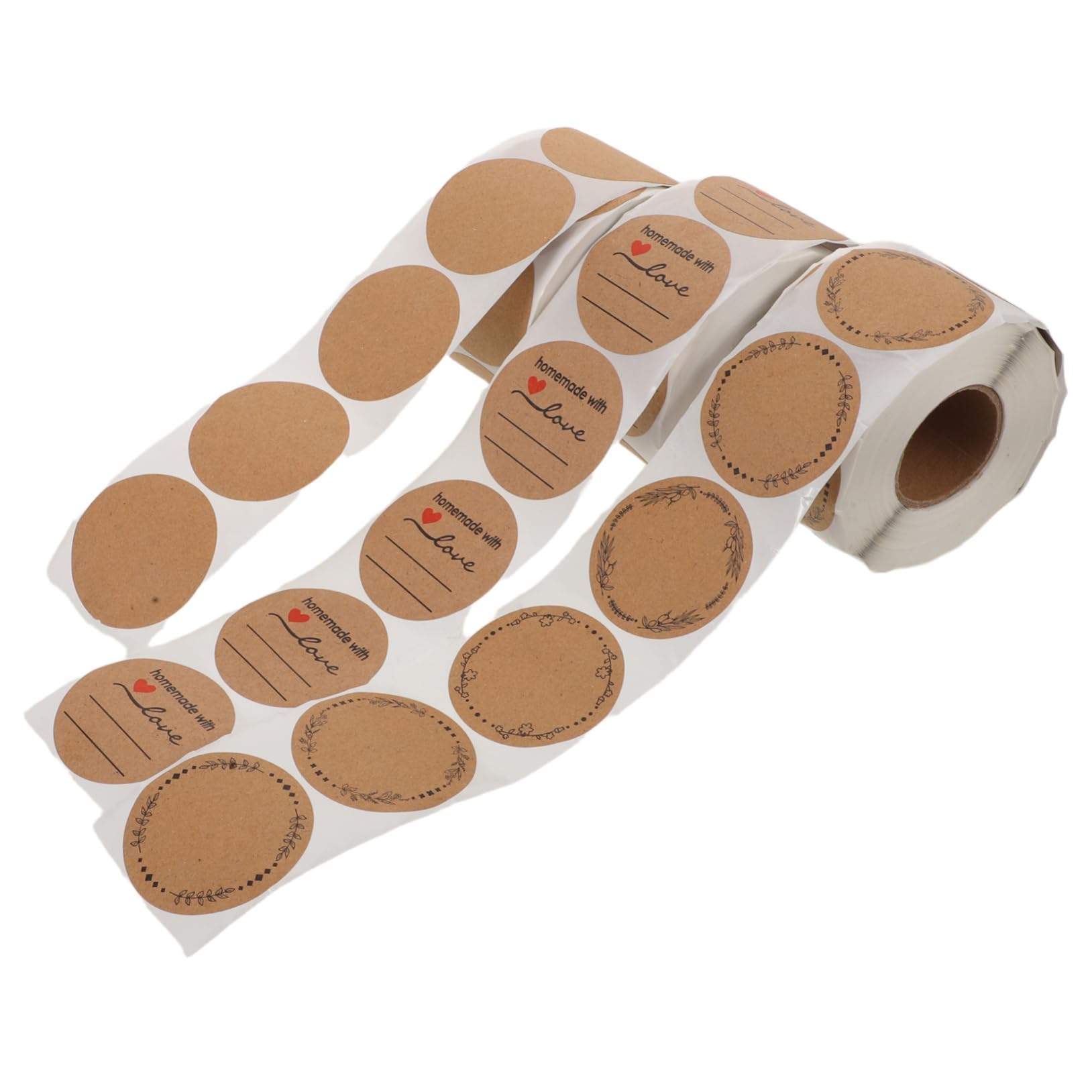 3 Pezzi Etichette Adesive Rotonde in Kraft per Sigillatura con Adesivo Forte Superficie Scrivibile per Personalizzazione Te per Packaging Spedizioni e Barattoli