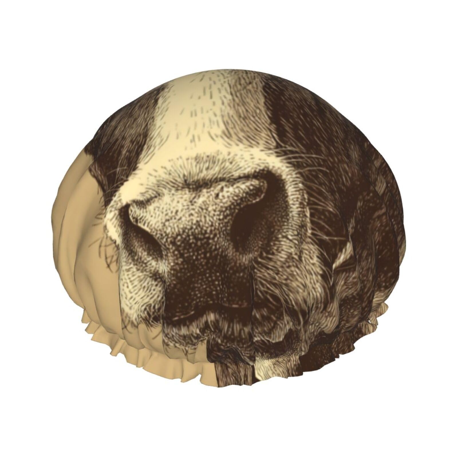Cow Vintage Prints Shower Cap Double Layer Lined Waterproof Bathing Shower Hat