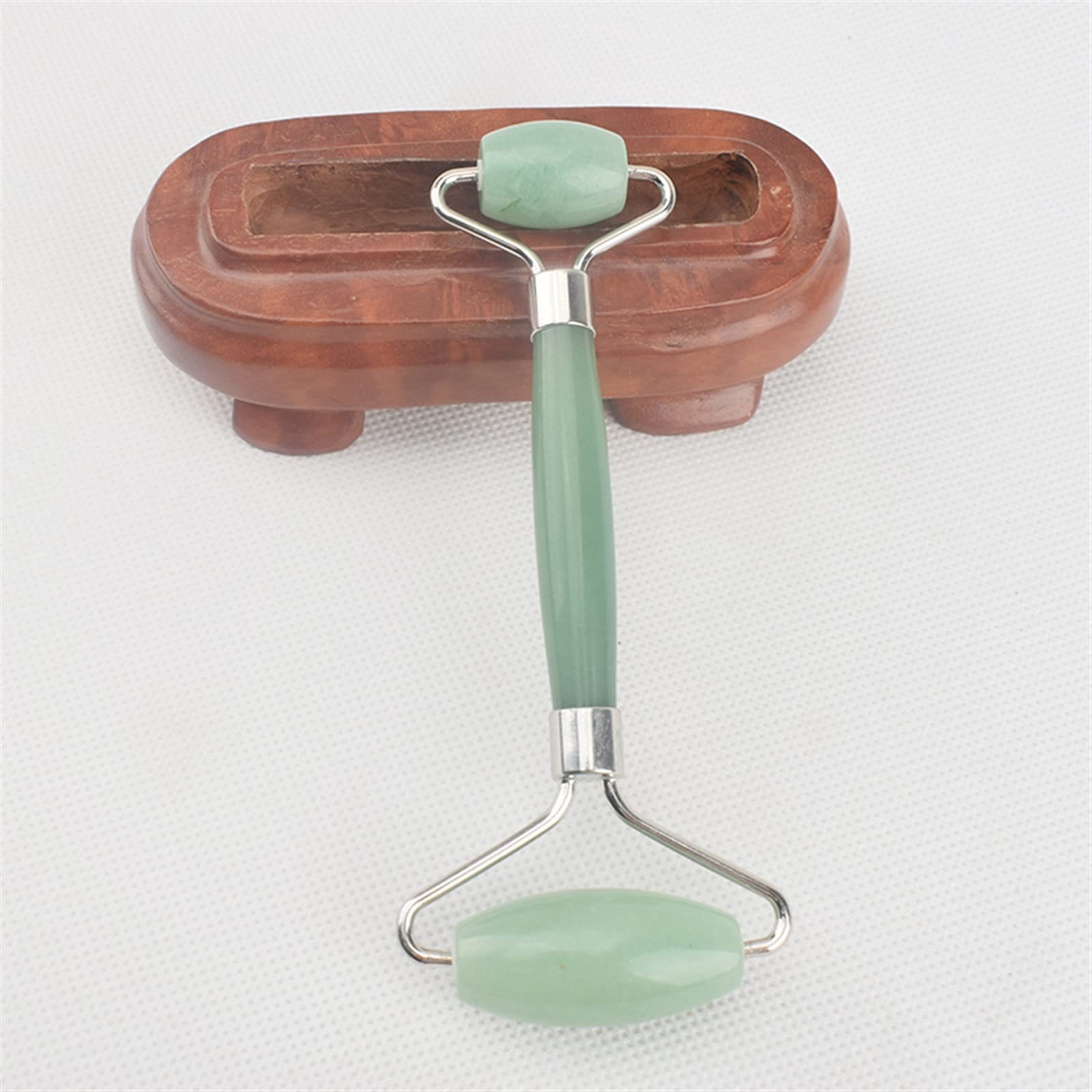 BAWHO Double Head Jade Rollers for Face Green Jade Massage Roller Cellulite Wrinkle 1Pcs