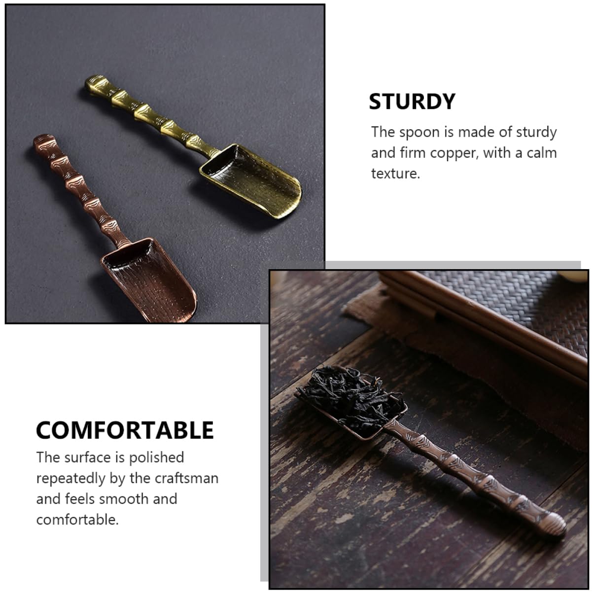 Ciieeo 2pcs Handle Alloy Tea Spoons Assorted Color Tea Accessories Comfortable Grip for Measuring Easy to Clean