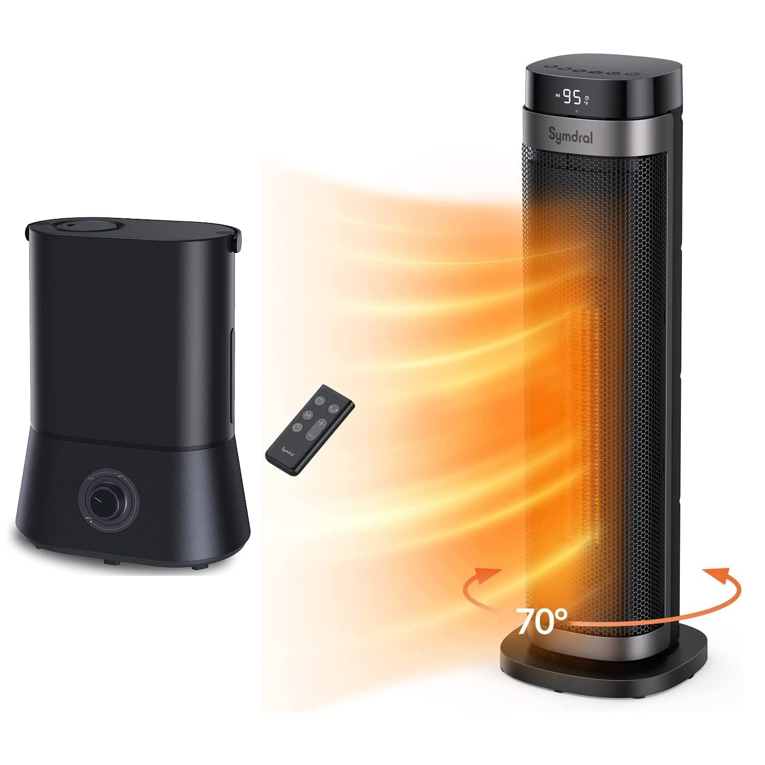 Symdral Space Heater for Indoor Us and 4L Humidifiers for Bedroom Large Room