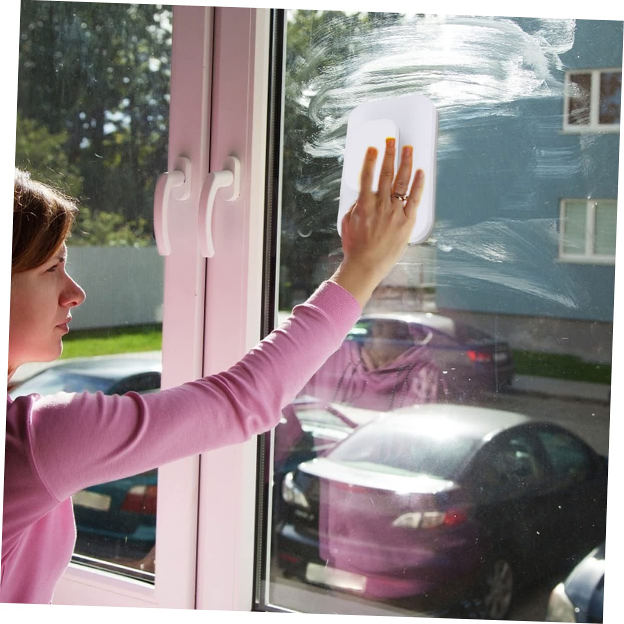 Limpiacristales y Cuerda de Seguridad Magnético de Doble Cara Diseño Desmontable para Ventanas de Balcones y Vidrios en Hogares Altos