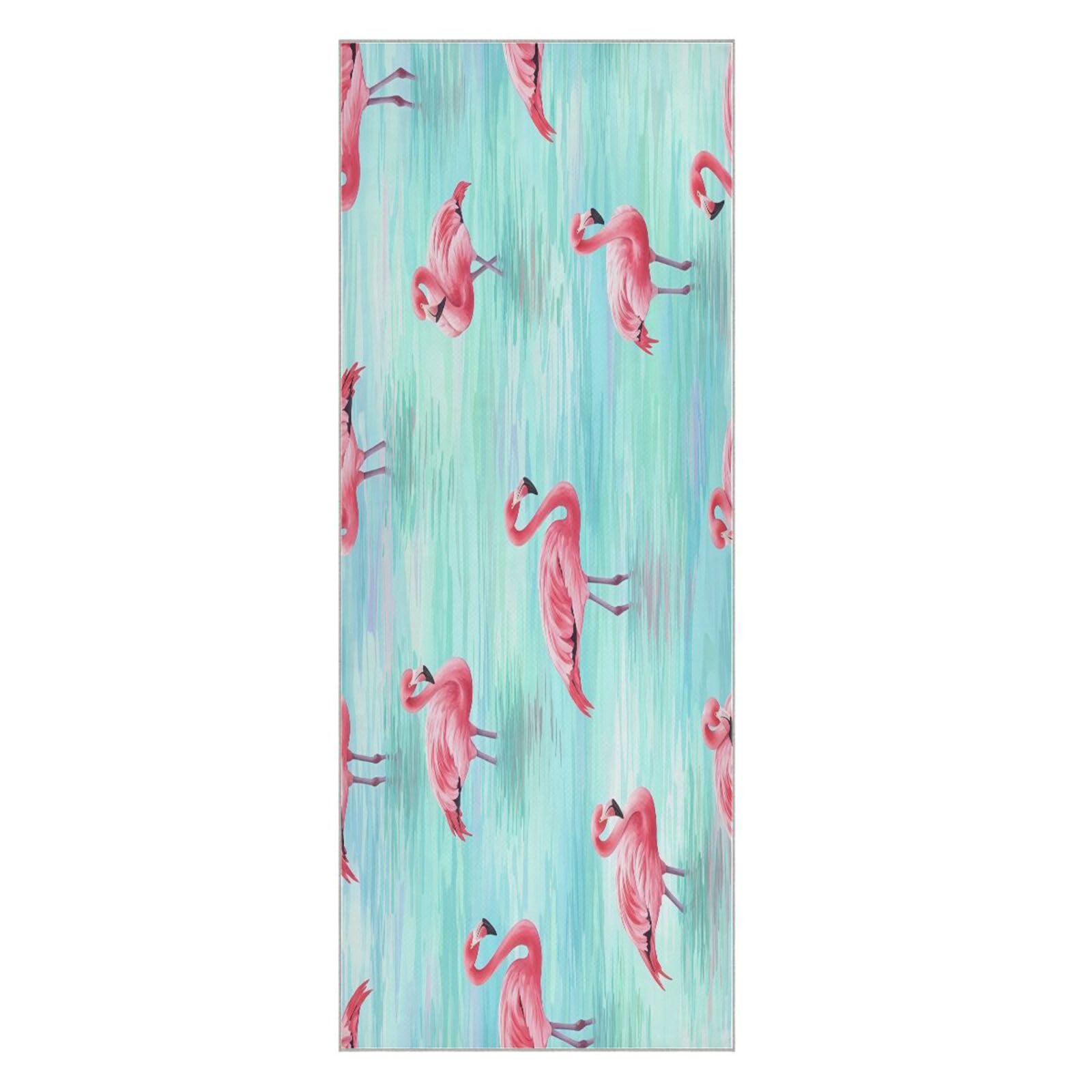 BURSTDDY Flamingo Hot Yoga Towel Absorbent Non Slip Yoga Mat Towel