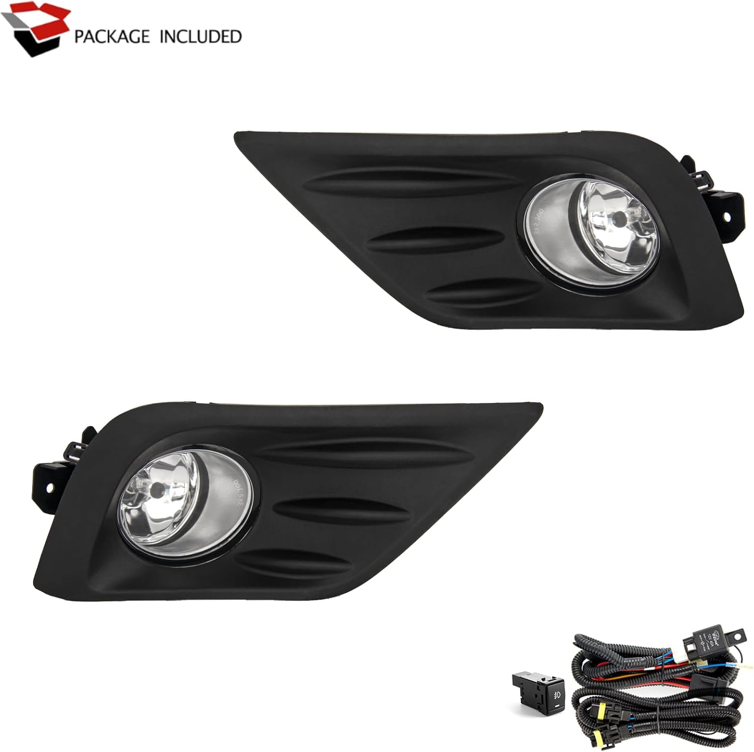 Fog Lights Assembly for 2016 2017 2018 Nissan Altima Fog Lamps Replacement Kit with Switch&Wiring Kit H11 12V 55W Halogen Bulbs