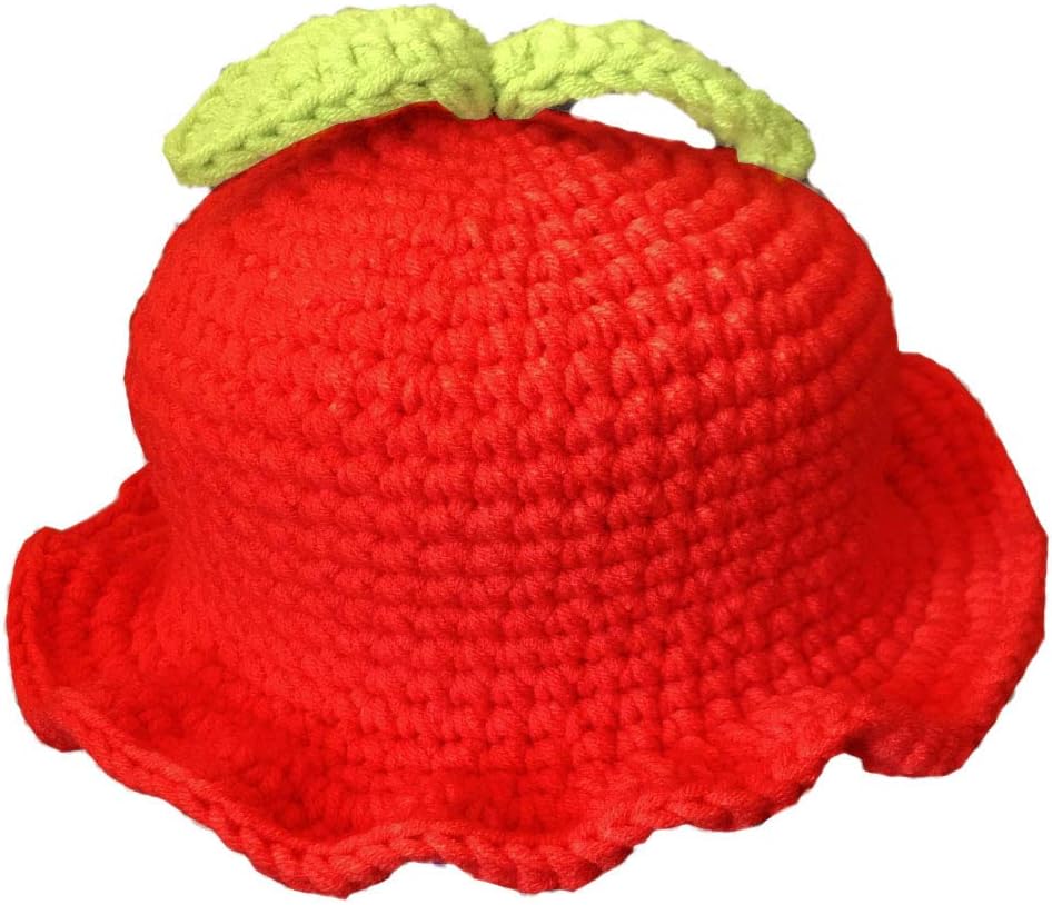 Women Cute Sprout Bucket Hat Funny Children Beanie Fashion Handmade Warm Knitted Fisherman Cap