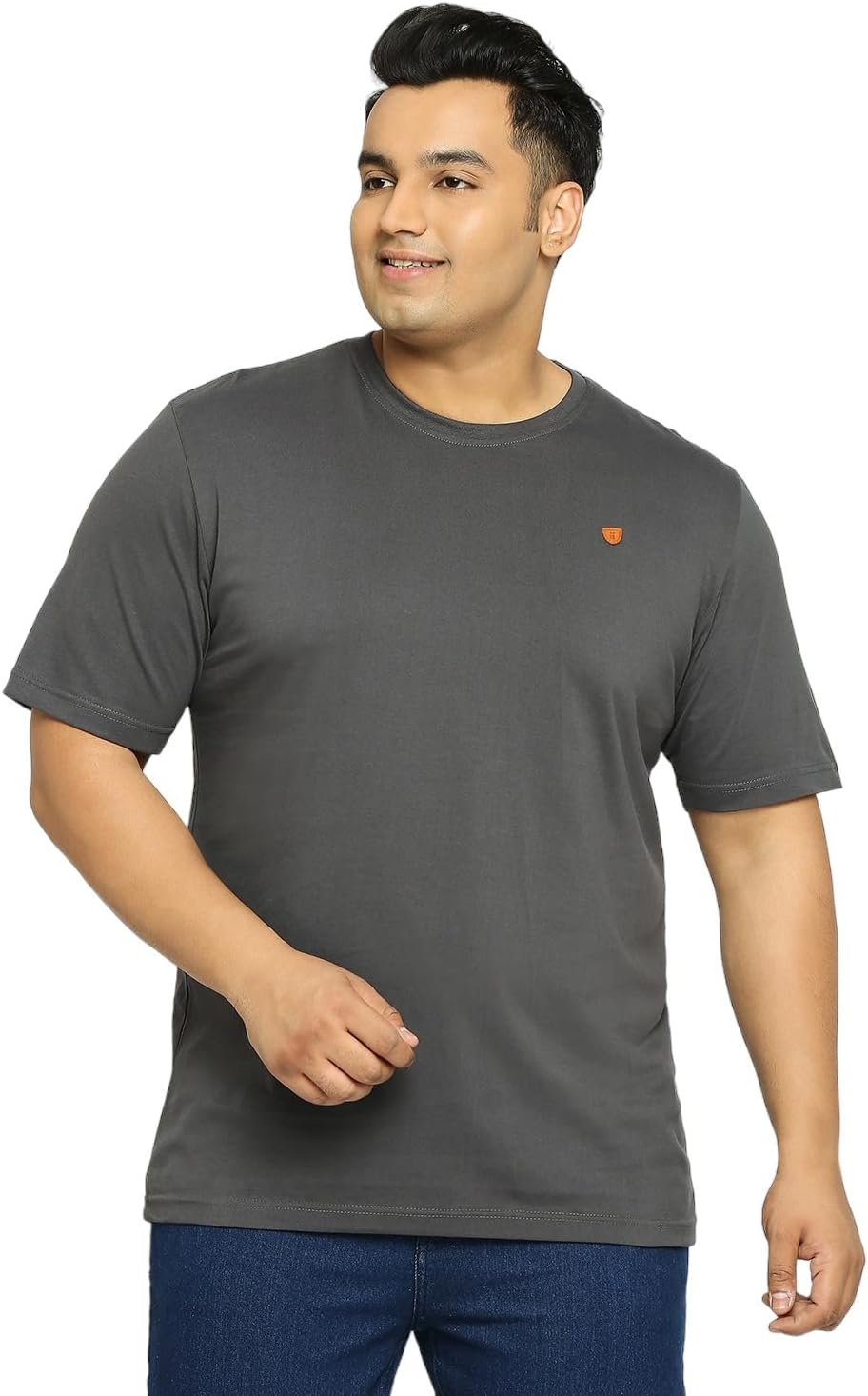 VAISHVIKMens Plus Size T-Shirt - Dark Grey