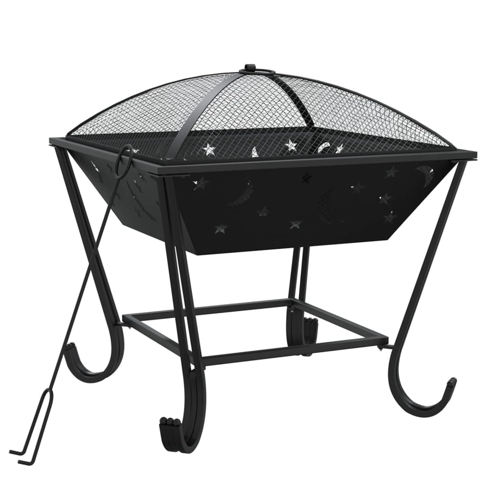 Gecheer Brasero con atizador Acero XXL 50 cm,Brasero Exterior para Jardín y Terraza TY-1